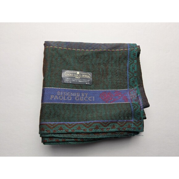 Paolo Gucci Handkerchief Neckerchief Bandana Scarf Pocket Square - Picture 2 of 4